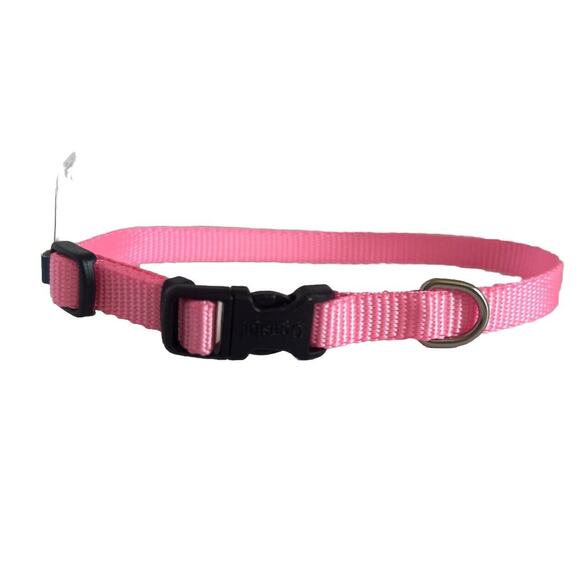 Coastal Adjustable Dog Collar with Plastic Buckle XS Pink 3/8" x 8"-12" - Picture 1 of 2